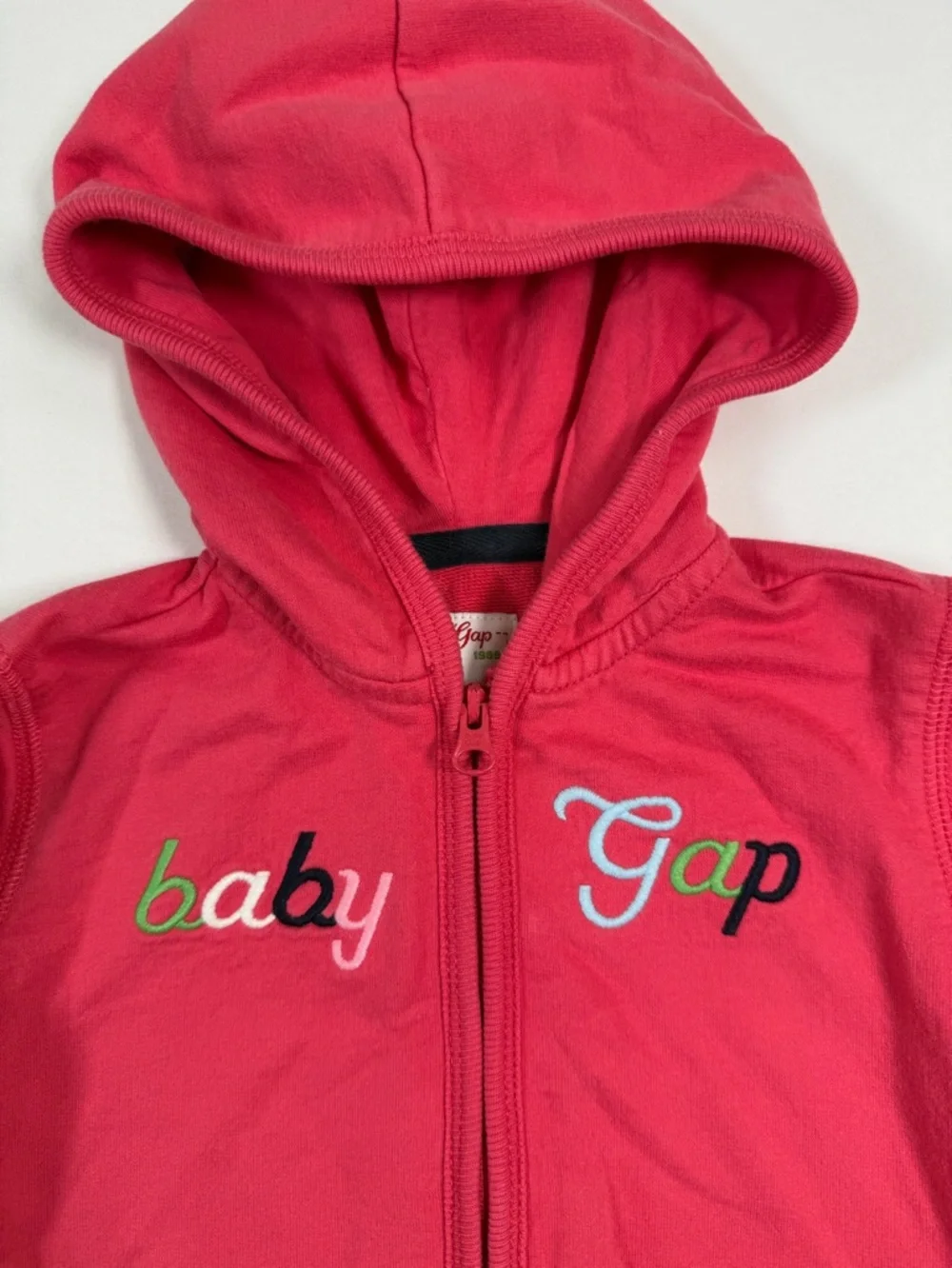 BABY GAP Y2K Zip Up Hoodie Pink Infant 6-12 Months Logo Graphic Cute Cozy‎